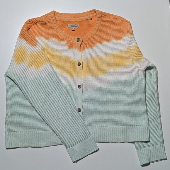 TOAD&CO Sweaters - Toad & Co Bianca Tie Dye Organic Cotton Blend Crewneck Cardigan Size L